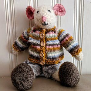 Meet George Mouse handmade tricot baby shower -birthday gift 16 inch